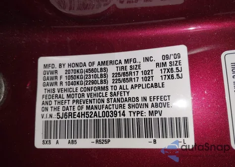 2010 Honda Cr-V Ex z USA, uszkodzony, nr VIN 5J6RE4H52AL003914